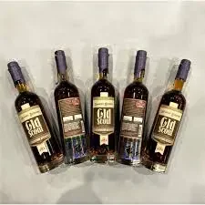 Custom Old Scout Bourbon limited-edition bottles on display