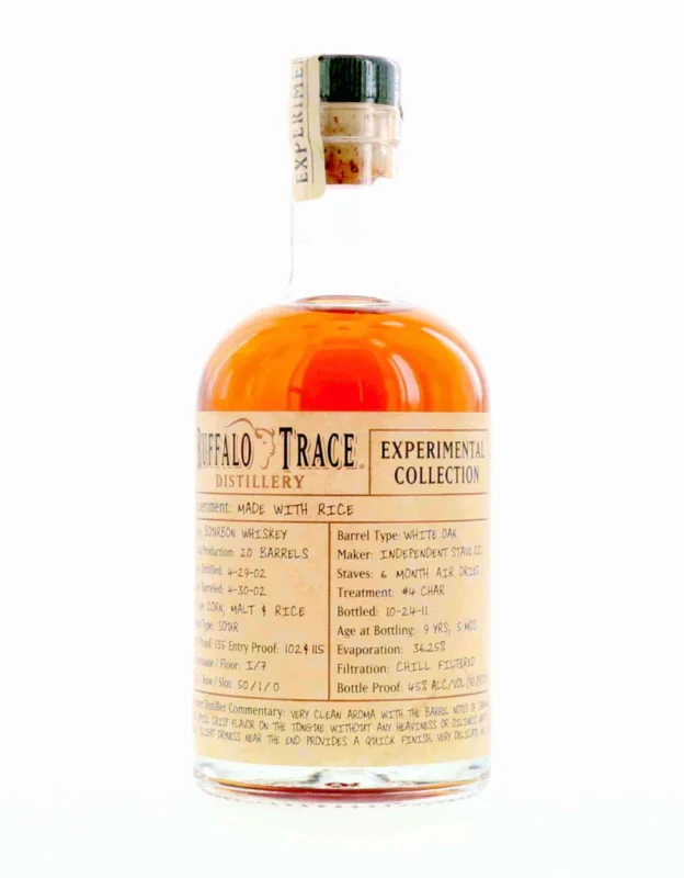 Buffalo Trace Experimental Collection Made with Rice Bourbon 375ml bottle on display