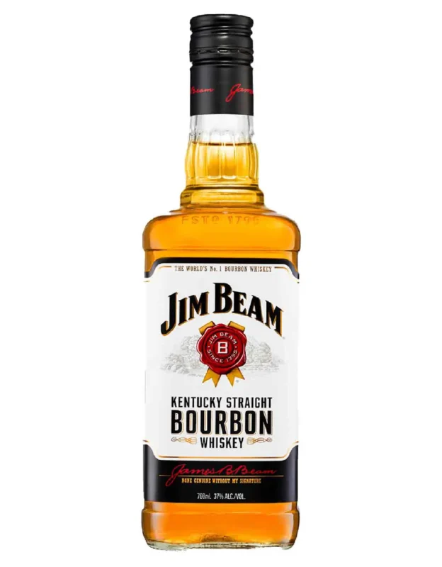 Jim Beam Original White Label Bourbon 700ml bottle.