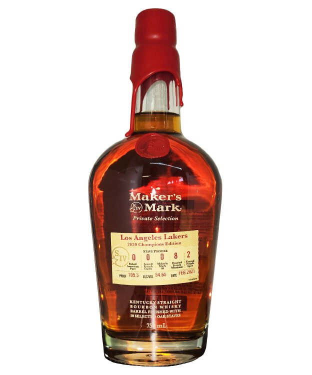 Maker’s Mark Los Angeles Lakers Champions Edition Kentucky Straight Bourbon Whisky 750ml bottle